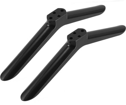 HOMSFOU Tv Stand Legs and Base for 40-inch Tvs Universal Black Plastic Holder with Screws Replacement for Living Room and Bedroom Use