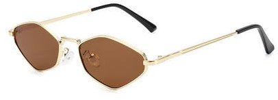 MEGAVOW Retro Sonnenbrille Hexagonal für Damen und Herren, Mode Polygon Sonnenbrille Damen, Vintage Steampunk Sechseckige Sonnenbrillen UV400 Schutz Kleine Brille Festival