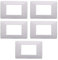 5 Placche, 3 moduli/posti, Compatibile Con Vimar Plana, colore bianco bianca, Placche In plastica di alta qualità, 100% compatibile con i supporti e i moduli originali