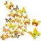 3D Schmetterlinge Wanddeko Schmetterling Deko Wandaufkleber Wandtattoo Butterfly Dekoration Abnehmbare Wandaufkleber Heimdeko Kinderzimmer Schlafzimmer Deko Gelb