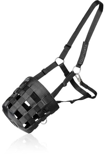 Equinate Fressbremse Grazeguard mit Polsterband Shetty | Stufenlos Verstellbarer & ergonomischer Maulkorb für Pferde & Ponys | Reguliert die Futteraufnahme | Ideal für den täglichen Weidegang