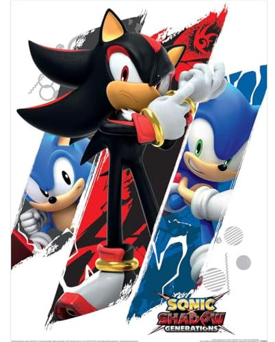 Sonic The Hedgehog Shadow & Sonic Print, mehrfarbig, 40cm x 30cm