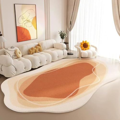 Rutschfester, flauschiger Kaschmir-Teppich, modern, unregelmäßig geformt, für Wohnzimmer, Schlafzimmer oder Spielzimmer, Dekoration, Bodenmatte