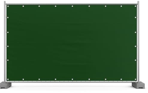 EraGreen Bauzaunplane 176 x 341 cm - grün – Sichtschutz-Plane & Abdeckplane für Bauzaun – wasserdicht, reißfest & langlebig aus 160 g/m² PE-Gewebe mit Ösen