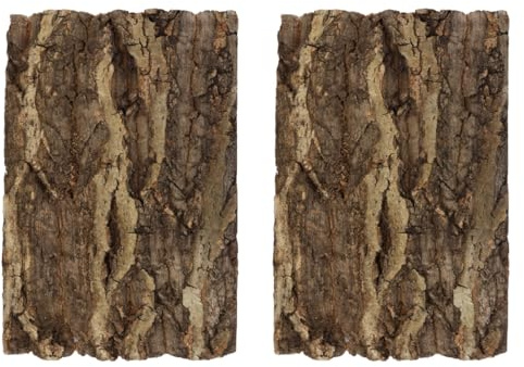 Namvo 2 Pcs Natural Cork Bark Tile Terrarium Decor for Snake Lizard Tortoise Reptile Hide and Climbing Platform for Vivarium Landscaping 20x30cm