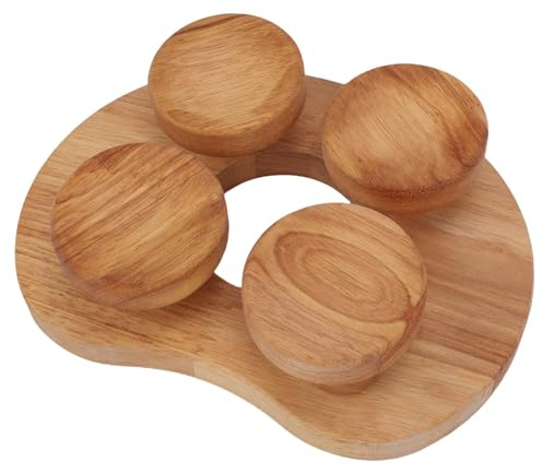 Ejoyous Sauna Kopfstütze aus Holz, mit 4-Punkt Kopfauflage mit drehbarer Scheibe für Nacken- und Schulterentspannung