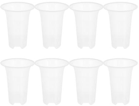 Roleader Orchid Pot 8Pcs 6 Inch Plastic Nursery Containers with Thickened Sides and Ventilated Design for Indoor Gardening and Seedling Growth