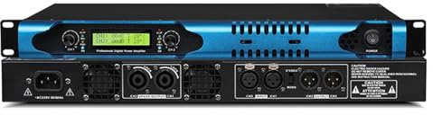 Digital Power Amplifier Dual-Channel 350W, Adjustable Volume, 1U Rack Mount for Passive Speakers and Outdoor Bass Subwoofer