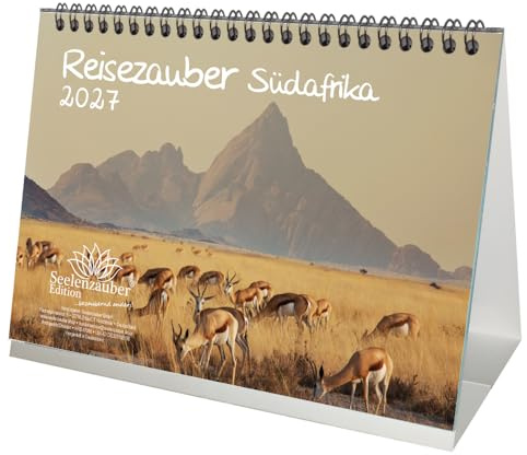 Reisezauber Südafrika DIN A5 Tischkalender für 2027 Afrika Landschaft Reise Tiere Urlaub - Seelenzauber