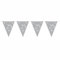PARTY DISCOUNT ® NEU Wimpelkette 25 Silber, 10 m