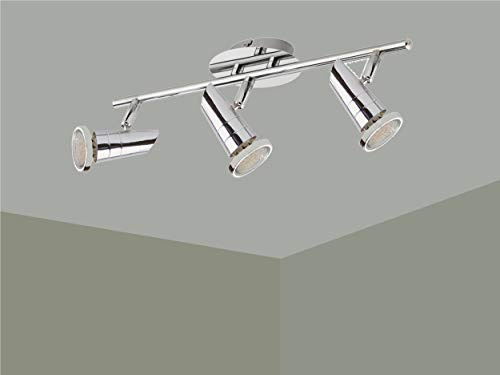 Trango 3-flammig 2001-038-5W LED Deckenleuchte *MAX* inkl. 3x 5 Watt GU10 LED Leuchtmittel in Chrom-Optik I Deckenlampe I Deckenstrahler I Deckenspots I Wohnzimmer Lampe schwenkbar und drehbar