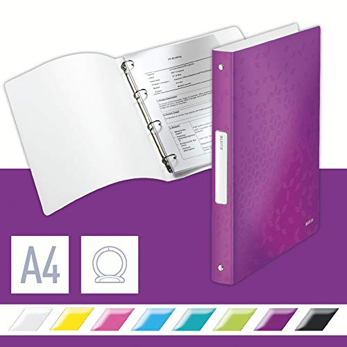Leitz 42580062 Ringbuch WOW, A4, PP, 4 Ringe, 25 mm, violett