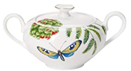 Villeroy & Boch Amazonia Anmut 1043810960 Azucarero / Bote de Mermelada, Porcelana, Verde, 9.5x9x7 cm