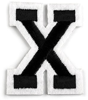 Schnoschi Aufbügler 5 cm hoch Buchstabe X schwarz/weiß