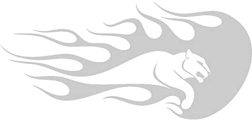 Samunshi® Flammenaufkleber Puma Aufkleber 589 10 x 4,7cm silbermetalleffekt
