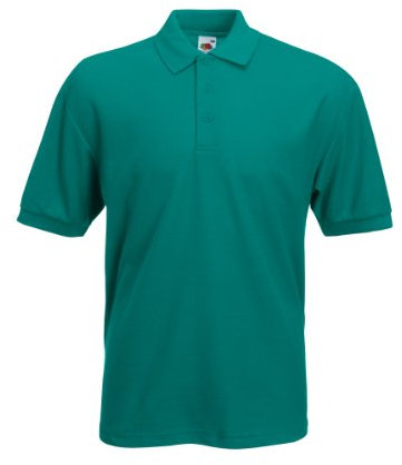 Fruit Of The Loom Men's SS033M Short Sleeve Polo Shirt, Green (Emerald), Medium