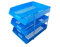 3 x Blue In/Out Letter Filing Trays With Risers 8 Nos