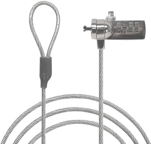 Waytex Câble Antivol PC, Câble de Sécurité Verrouillable par Code pour Ordinateur Portable, PC, Smartphone, Tablette - Longueur 1,10m