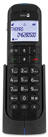 Doro Magna 2000 schnurloses DECT-Telefon mit extra lauter Anrufsignalisierung/kristallklarem Klang schwarz