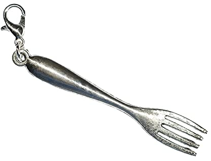 Miniblings Fork Cutlery Charm Pendant Zipper Pull Bracelet Wristlet Forks Silver