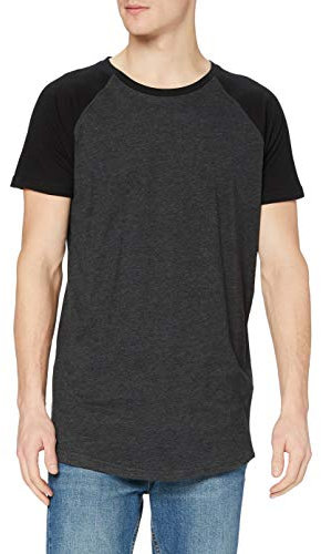 Urban Classics Herren Regular Fit T-Shirt Shaped Raglan Long Tee TB966, Gr. X-Large, Mehrfarbig (cha/blk 314)