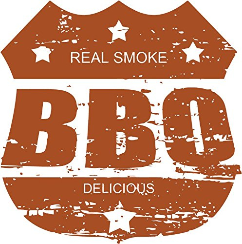 Grunge Barbeque Real Smoke Badge Food Hochwertigen Auto-Autoaufkleber 12 x 12 cm