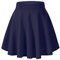 Urban GoCo Donna Moda Svasata Mini Gonna da Pattinatrice Versatile Elastica Solida Colore Gonna Blu Marino S