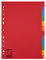 Esselte Register für A4, 10er Pack, 12 Trennblätter mit Taben, Rot/Mehrfarbig, Recyclingkarton, 100201