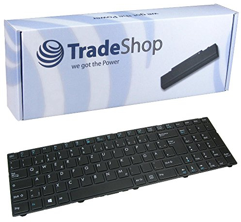 Trade-Shop Laptop-Tastatur Notebook Keyboard Deutsch QWERTZ für Medion Akoya P6643 P6647 P7627 P7627T P7628 P7631 P7631T P7632 P7641 MD98457 MD98458 MD98459