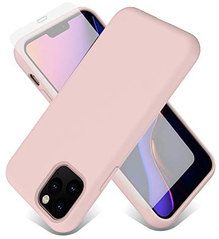 Gorilla Tech Liquid Silicone Case for iPhone 8 Plus 7 Plus Case, With Gorilla Glass Screen Protector Scratch Resistant, Drop Protection, Gel Rubber Shockproof Cover Microfiber Cloth Cushion - Pink