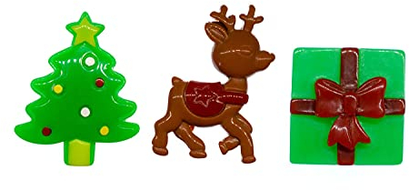 Miniblings 3er Set Broschen Pin Tannenbaum Weihnachten Rentier Geschenk - Handmade Modeschmuck I Anstecknadel Button Pins
