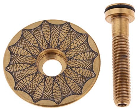 Sharplace Titanium Alloy Headset Stem Top Cap Screw for Road Bike Fork Cover Decor - Gold-Sky, 31.8mm