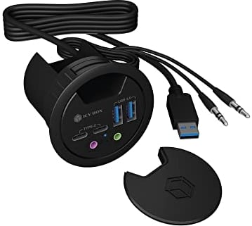 Icy Box Hub 4-Port USB 3.0 IB-HUB1403B Tischeinbau, 60 mm