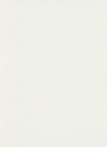 Erismann Tapete | Kollektion Summer Beat | 5424-01 | Vliestapete | Uni/Einfarbig | 0.53 x 10.05 m | Weiß | Wohnzimmer | Flur | Büro | Küche | Wohnräume