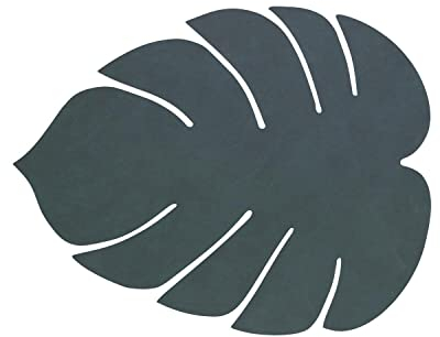 Lind DNA Tischset Monstera Recyceltes Leder Nupo Dunkelgrün, Maße: 42cm x 35cm, 989953