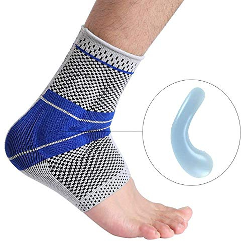 sfycstd Fußbandage elastische Sprunggelenk Bandage Silicone Knöchelbandage Unisex Fußgelenkbandage für Sport wie Joggen Fußball oder Fitness Knöchel Bandage Grau knöchelstütze