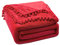 MIULEE Kuscheldecke Fleecedecke Flanell Decke Mit Pompoms Einfarbig Wohndecken Couchdecke Flauschig Überwurf Mikrofaser Tagesdecke Sofadecke Blanket Für Bett Sofa Schlafzimmer Büro 125x150 cm Rot