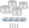 Monosaudio Isolation Feet 4Pcs 40x20mm Aluminum Universal Turntable Feet with Non-Slip Rubber Rings No Need Adhesive for Audio,Speakers,Subwoofers,Home Theater,Turntable,DAC(Silver Color)