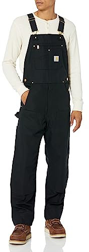 Carhartt Loose Fit Firm Duck Insulated Bib Overall, Capispalla Utility di lavoro Uomo, Nero, XL
