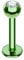 Taffstyle Piercing Stab Stecker Lippenpiercing Ohrpiercing Labret Lippe Ohr Platte Innengewinde Grün mit Kugel Glitzer Kristall Klein 1,2mm x 10mm x 3mm