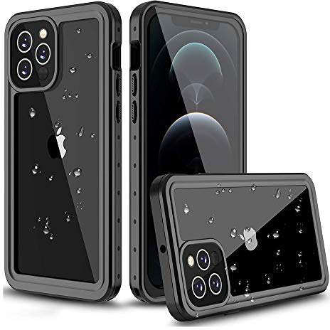 AICase Waterproof Case for iPhone 12 Pro Max 6.7 inches, IP68 Waterproof 360° Protection Case Waterproof Shockproof Sports Case Cover Clear