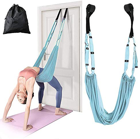 KimDaro Taille Rücken Bein Stretch Strap/Yoga Fitness Band Bein Stretching Assist Trainer Yoga Stretcher Rücken Bend Split Inversionsgurt für Fitness, Tanz, Ballett, Gymnastik (Blau)