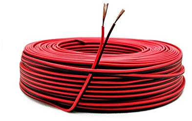 22AWG Cable Electronica,0,33mm2 Alambre Cobre Estañado,Cable Rojo Negro de PVC de 2 Núcleos para Conectores de Tira de LED/Bricolaje 20 Metros(10 Metros Negro+10 Metros Rojo)