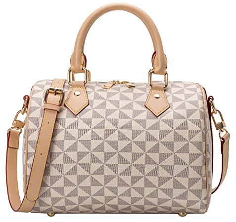 Lacel Urwebin Top Handle Bags for Women Fahsionable Designer Crossbody Purse Large Cute Satchel Handtasche, Weiss/opulenter Garten