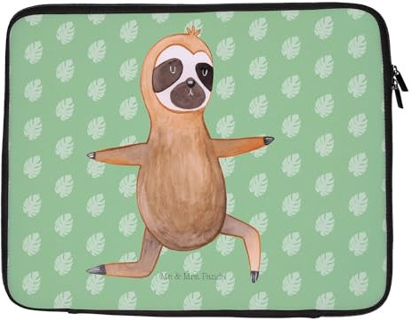 Mr. & Mrs. Panda 27 x 36 cm Notebook Tasche Faultier Yoga - Geschenk, Computertasche, Faultiere, Krieger, Laptop, Faultier Deko, Notebook-Tasche,