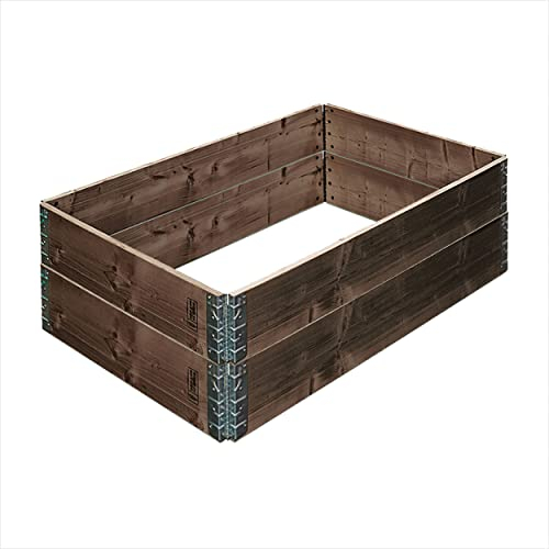 Hochbeet Pflanzbeet 120 x 80 x 19,5 cm aus Fichtenholz 2er Set, erweiterbar, grau lasiert