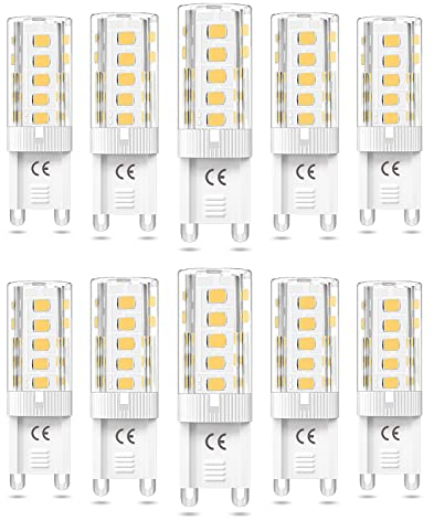 Bonlux Ampoule G9 LED Blanc Chaud 3000K Dimmable, 4W Équivalent 40W Lampe Halogène 300LM AC220-240V 10PCS