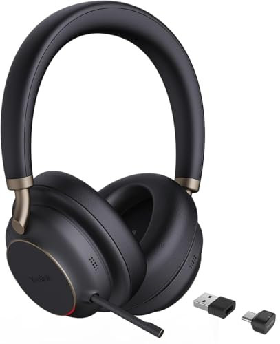 Yealink BH76 Plus Bluetooth Headset Noise Cancelling für Work, Headsets mit Mikrofon Bluetooth Einziehbarem Verstecktem, Teams Zertifiziertes ANC Kopfhörer Kabellos