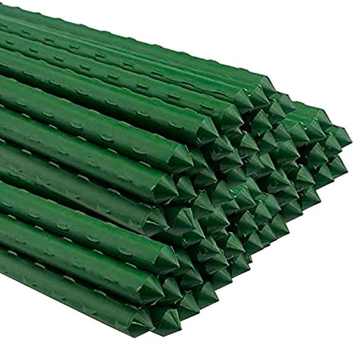 AC – Pack de 48 tutores de Acero plastificado para Plantas – Ideal para el Cuidado de Las Plantas – Varilla para el Cuidado de Las Plantas y arboles (48 uds Ø 0,8 x 180 cm)