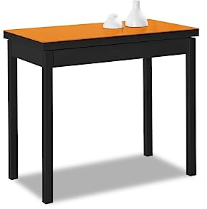 ASTIMESA Buchtyp Küchentisch, Orange, 80 x 40 cm bis 80 x 80 cm